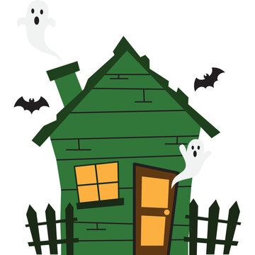 Halloween Haunted House Illustration