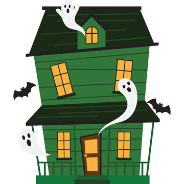 Halloween Haunted House Illustration