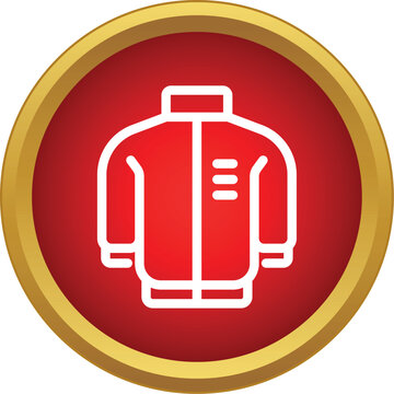 Outline jacket icon representing winter clothing and apparel for web or mobile application
