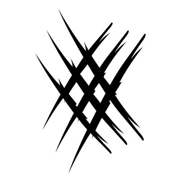 Claw scratch mark monster handdrawn cross horror slash