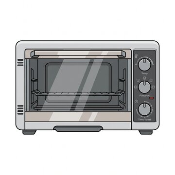 Modern electric kitchen oven vector illustration isolated on white background