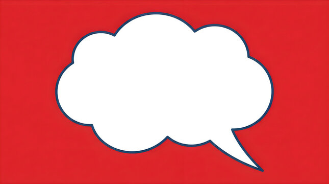 Thought bubble speech cloud template with white space on a red textured background for comics or dialogue messages