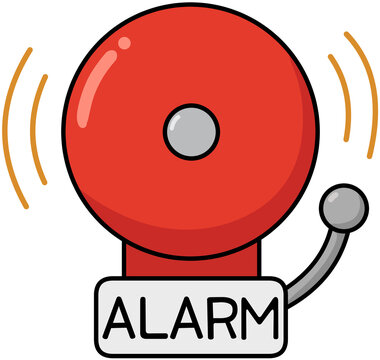 Fire alarm bell emergency warning symbol illustration