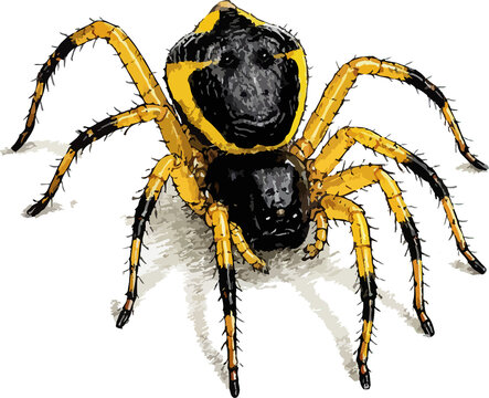 Wolf spider Phinobius mimicus illustration art
