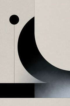 Modern abstract composition featuring soft organic shapes elements to convey a sense of calm and clarity on a minimalist background.