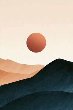Modern abstract composition featuring soft organic shapes elements to convey a sense of calm and clarity on a minimalist background.