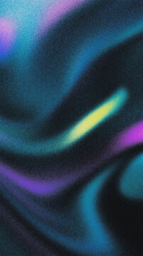 Abstract iridescent halftone dot pattern with dark blue waves and a bright yellow-green light streak on black background. Anchors an EDM album cover and electronic music poster design.