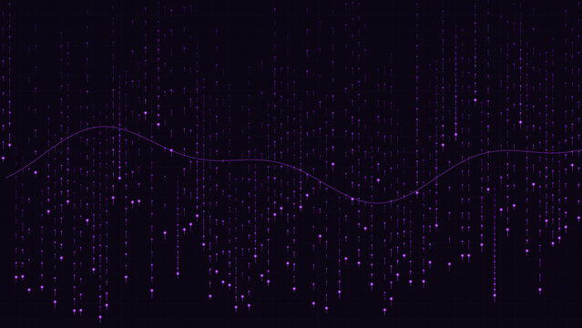Abstract cyberpunk digital rain matrix data stream background purple
