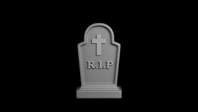 3D Halloween Gravestone Illustration isolated on Black