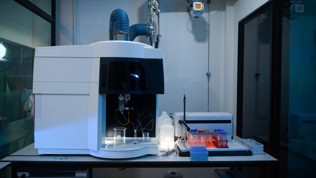 Atomic Absorption Spectrometer ICP-OES Analytical Instrument in Professional Chemistry Laboratory