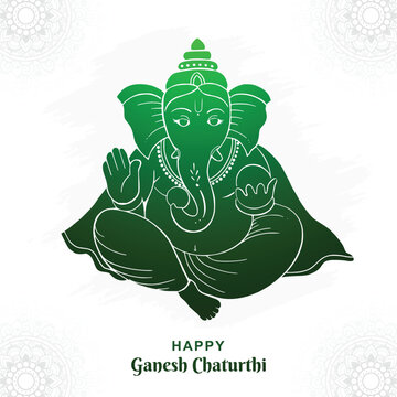 Modern artistic happy ganesh chaturthi festival card background