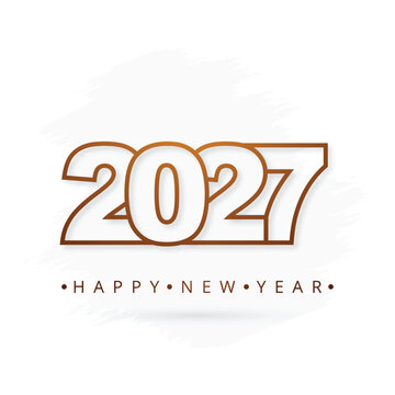 Happy new year 2027 template design on white background