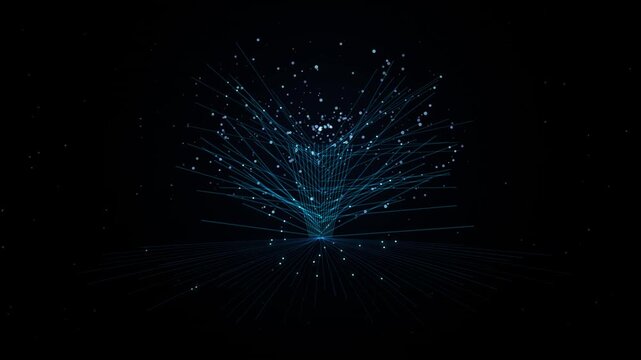 Cosmic starburst explosion in dark space with blue energy trail