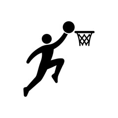 Basketball Slam Dunk into the Net Icon © Md