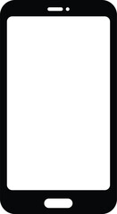 Fototapeta premium Minimalist black smartphone vector with blank screen for technology and communication designs.