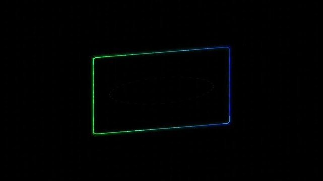 Neon green glowing rectangle transitioning to blue color