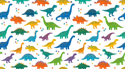 Colorful Cartoon Dinosaur Pattern © Brownis