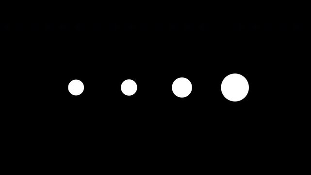 Linear Dot Sequence System Processing Loading Indicator Loop On Black
