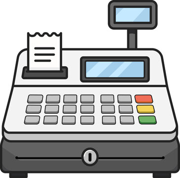 Cash Register POS Checkout Machine Illustration