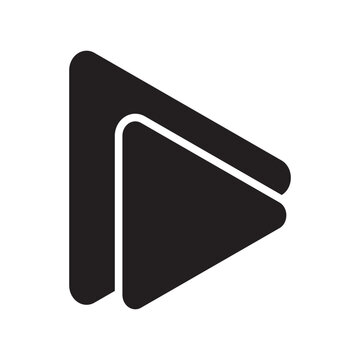 Play button icon with white outline on white background