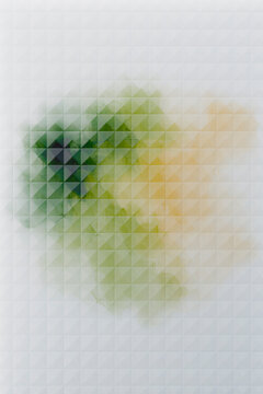 3D Blue Yellow Gradient Glass Grid Fluid Visual Background