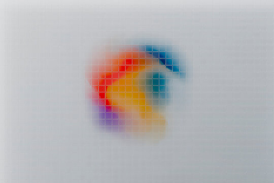 3D Blue Gradient Glass Grid Atmospheric Color Field