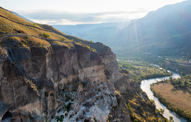 Monastery complex carved into the cliff, view from height © Игорь Кляхин
