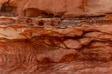 Layered red sandstone canyon textures © Ruslan Bolgov