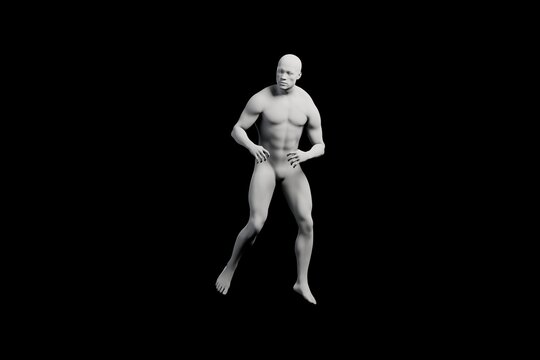 3D uprock bboy start frame front view