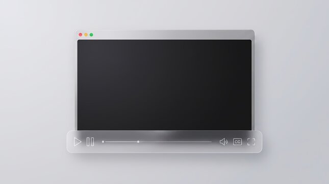 Minimalist Glassmorphism Video Player Interface Mockup