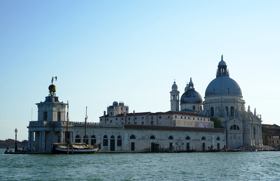 Venice, Punta Della Dogana building and Basilica di Santa Maria della Salute