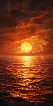 Sunset Over the Ocean