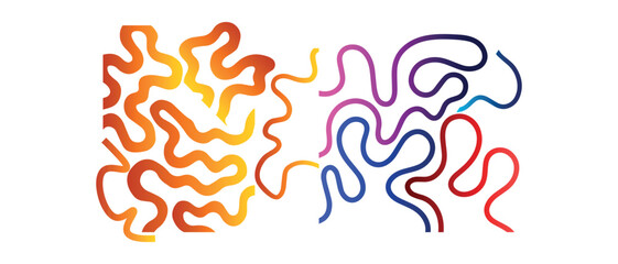 Fototapeta premium colorful abstract squiggles on white background for modern design