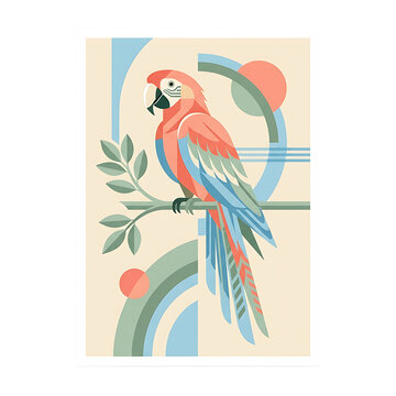 Retro parrot vector