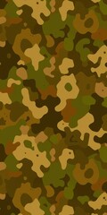 Naklejka premium Nature-inspired camouflage pattern with irregular shapes and tones, blending earthy colors, shapes, texture
