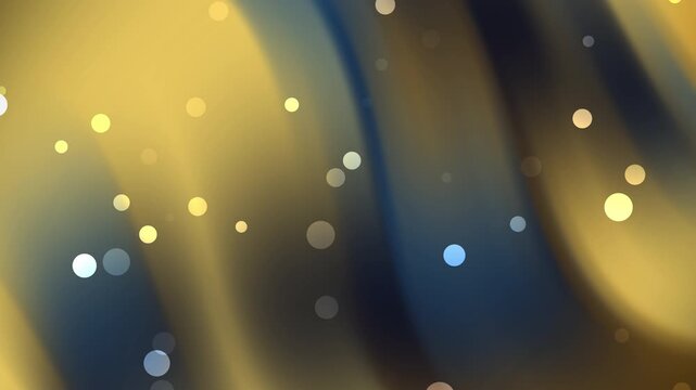 Abstract gold blue gradient background bokeh light circles round background. Suitable for luxury, festive, holiday, and celebration concepts in design projects.