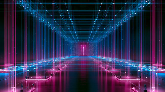 Abstract artificial intelligence and digital data technology concept