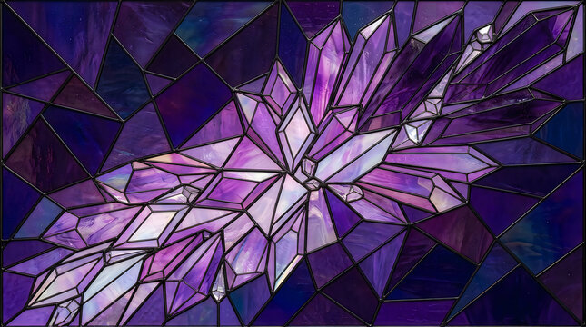 Geometric purple fractal flower illustration