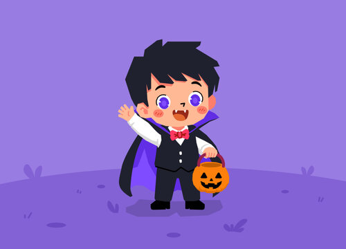 kid with vampire costume