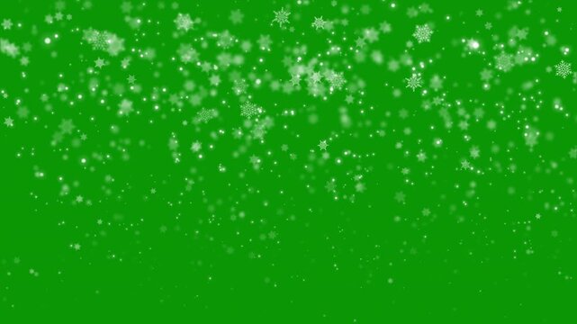 Isolated falling snowflakes with a clean alpha channel on transparent background, realistic motion, exported as Apple ProRes 4K 30fps footage, ready to key into holiday video projects.