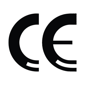 Black CE Mark Conformity European Certification Vector Graphic Symbol Isolated on White