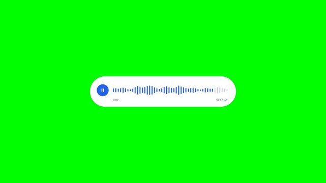 4K sent voice message interface with audio waveform play button and double check on green screen