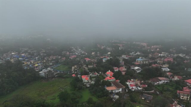 Aerial View of Lonavala Hill Roads in Monsoon Western Ghats Maharashtra India
