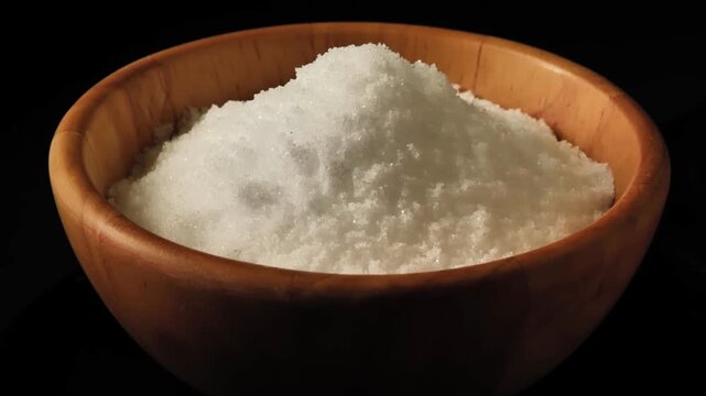 Sprinkling Sea Salt into a Ceramic Bowl