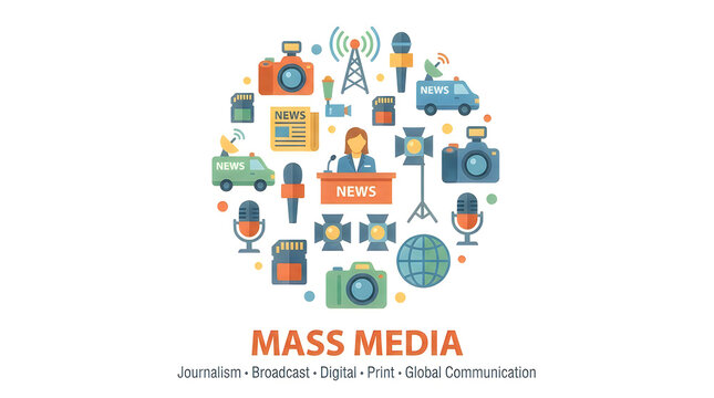 Mass Media Icons Set