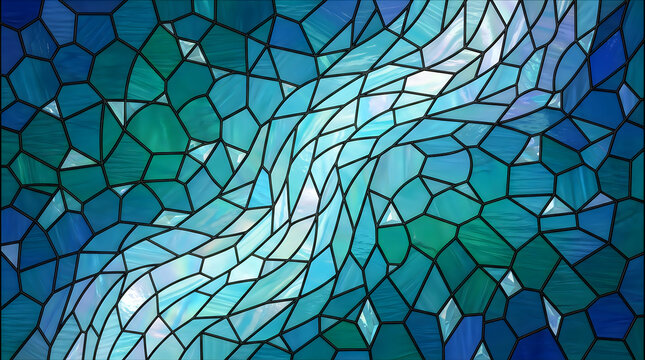 Abstract blue leaf vein network pattern