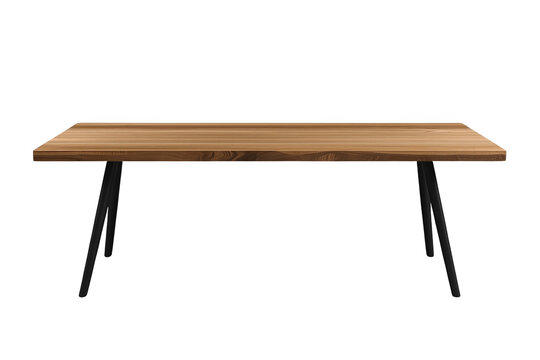Contemporary wooden table with thin black legs