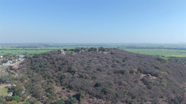 Aerial View of Sanchi Stupa Buddhist Monument Raisen Madhya Pradesh India