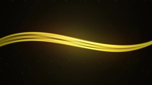 Abstract golden wave on a dark background with subtle sparkles, representing elegance and flow