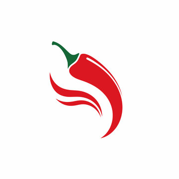 Red chili pepper logo with stylized curved tail.